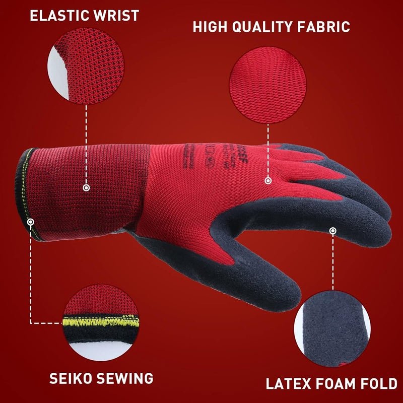 LOCCEF 2 Pairs Winter Work Gloves for Men and Women, Freezer Gloves for Work Below Zero, Thermal Insulated, Super Grip - Image 2